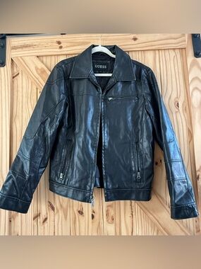 Guess Faux Leather Jacket Sz Small